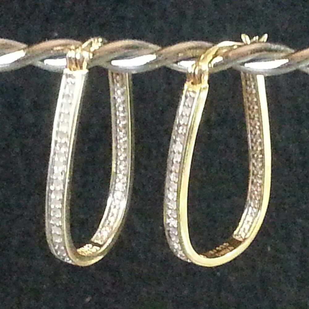 Gold vermeil sterling silver hoop earrings
